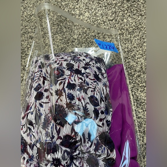 Ali Miles NWOT Cutwork Quarter Sleeve Blouse Purple Top Sz 1X Round Neck Office - Picture 10 of 10